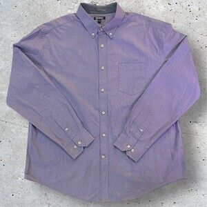 Mix & NY Button Down Long Sleeve Shirt Purple Check Men’s Size XL